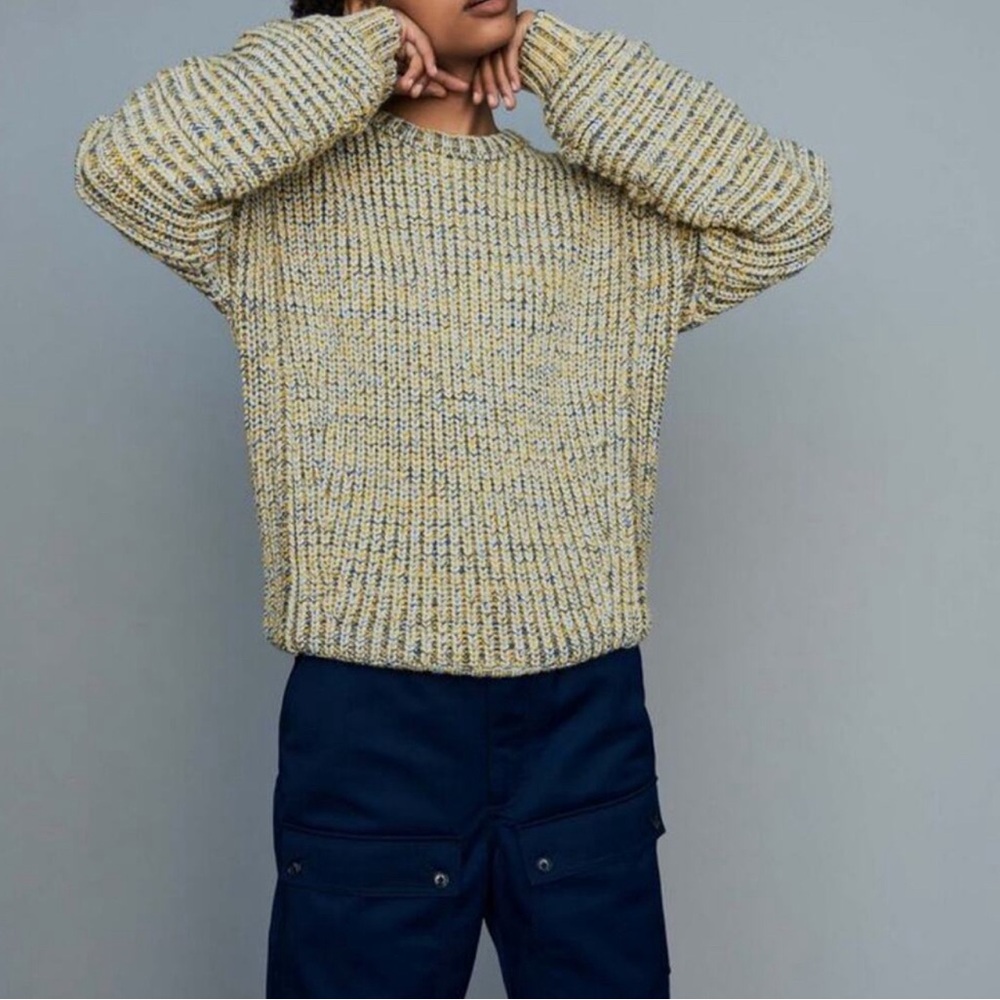 Maje Maous Oversized Yellow and Blue Sweater Size 2